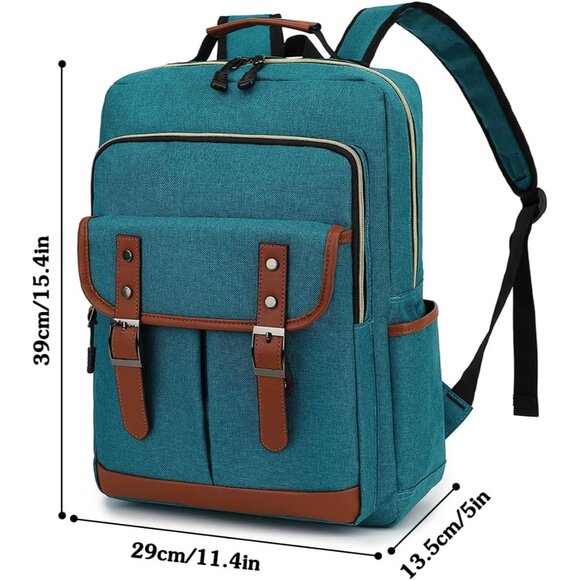 ✨Women Blue Laptop Backpack Slim Bookbag Fashion Daypack for Travelling Bags main image 4